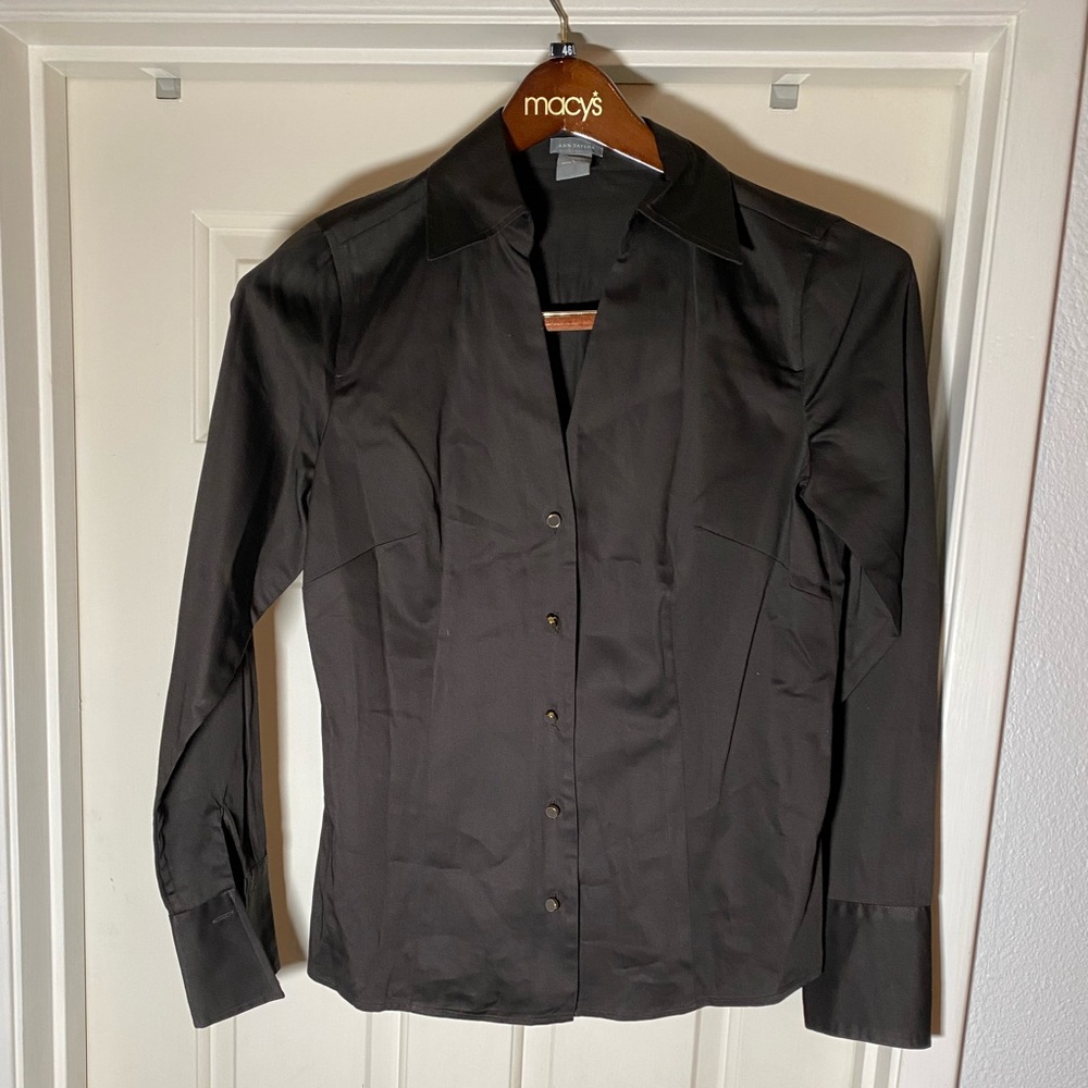 Ann Taylor Brown Button Down Top